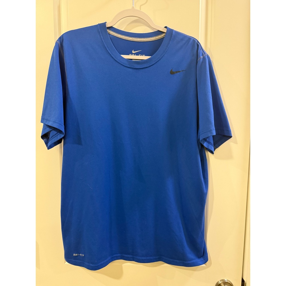 Nike Dri-FIT Mens Large Royal Blue Short Sleeve Training T-Shirt Performance Tee